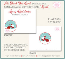Load image into Gallery viewer, Santa Claus Christmas Party Thank You Cards Holiday Red Cookie Exchange Snowflake Boogie Bear Invitations Kringle Theme Printed Envelopes