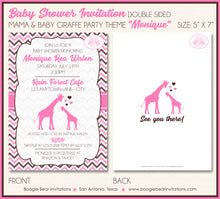 Load image into Gallery viewer, Pink Giraffe Girl Baby Shower Invitation Party Boogie Bear Invitations Monique Theme Paperless Printable Printed