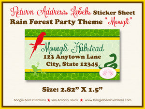 Rain forest Birthday Party Invitation Amazon Jungle Boogie Bear Mowgli Theme Paperless Printable Printed