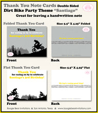 Load image into Gallery viewer, Yellow Dirt Bike Party Thank You Card Birthday Boogie Bear Invitations Santiago Theme Printed