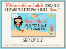 Load image into Gallery viewer, Mermaid Swimming Birthday Party Invitation Pool Ocean Girl Boogie Bear Invitations Ariel Theme Paperless Printable Printed