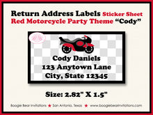 Load image into Gallery viewer, Red Motorcycle Birthday Party Invitation Racing Boogie Bear Invitations Cody Theme Paperless Printable Printed