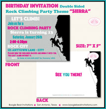 Load image into Gallery viewer, Pink Girl Rock Climbing Party Invitation Birthday Teal Indoor Climb Wall Bouldering Spelunking oogie Bear Invitations Sierra Theme Printed