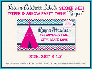 Pink Teepee Arrow Birthday Party Invitation Photo Girl Boogie Bear Invitations Rayna Theme Paperless Printable Printed