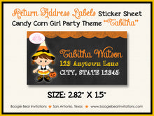 Load image into Gallery viewer, Candy Corn Girl Birthday Party Invitation Chalkboard Halloween Boogie Bear Invitations Tabitha Theme Paperless Printable Printed