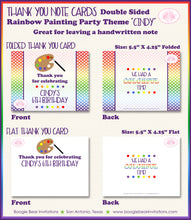 Load image into Gallery viewer, Rainbow Painting Birthday Party Thank You Card Boogie Bear Invitations Cindy Theme Printed