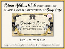 Load image into Gallery viewer, Black Gold Modern Birthday Party Invitation Champagne Formal Hig Heels Boogie Bear Invitations Bernadette Theme Paperless Printable Printed