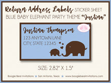 Load image into Gallery viewer, Blue Elephant Baby Shower Invitation Boogie Bear Invitations Justina Theme Paperless Printable Printed