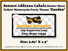 Load image into Gallery viewer, Yellow Motorcycle Birthday Party Invitation Boogie Bear Invitations Zander Theme Paperless Printable Printed