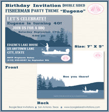 Load image into Gallery viewer, Fishing Boat Birthday Party Invitation Lake River Blue Boogie Bear Invitations Eugene Theme Paperless Printable Printed