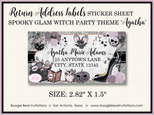 Load image into Gallery viewer, Spooky Glam Witch Birthday Party Invitation Halloween Girl Boogie Bear Invitations Agatha Theme Paperless Printable Printed