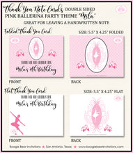 Load image into Gallery viewer, Pink Ballet Party Thank You Cards Birthday Ballerina Boogie Bear Invitations Mila Theme Printed