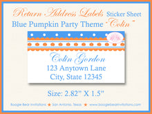 Load image into Gallery viewer, Blue Pumpkin Birthday Party Invitation Boy Harvest Fall Boogie Bear Invitations Colin Theme Paperless Printable Printed