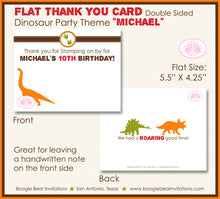 Load image into Gallery viewer, Dinosaur Birthday Party Thank You Card Modern Boogie Bear Invitations Michael Theme Printed