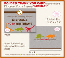 Load image into Gallery viewer, Dinosaur Birthday Party Thank You Card Modern Boogie Bear Invitations Michael Theme Printed