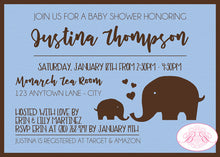 Load image into Gallery viewer, Blue Elephant Baby Shower Invitation Boogie Bear Invitations Justina Theme Paperless Printable Printed