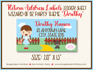 Wizard of Oz Birthday Party Invitation Boogie Bear Invitations Dorothy Theme Paperless Printable Printed