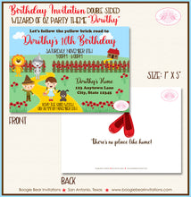 Load image into Gallery viewer, Wizard of Oz Birthday Party Invitation Boogie Bear Invitations Dorothy Theme Paperless Printable Printed
