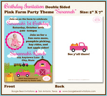 Load image into Gallery viewer, Pink Farm Barn Birthday Party Invitation Girl Photo Boogie Bear Invitations Susannah Theme Paperless Printable Printed