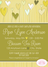 Load image into Gallery viewer, Balloon Hearts Baby Shower Invitation Party Green Boogie Bear Invitations Piper Theme Paperless Printable Printed