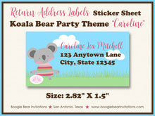 Load image into Gallery viewer, Koala Bear Birthday Party Invitation Girl Pink Boogie Bear Invitations Caroline Theme Paperless Printable Printed