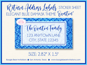 Blue Christmas Dinner Party Invitation Damask Dinner Birthday Baby Jesus Boogie Bear Invitations Overton Theme Paperless Printable Printed