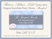 Load image into Gallery viewer, Snowflake Winter Party Invitation Elegant Christmas Grey Blue Wonderland Boogie Bear Invitations Stanford Theme Paperless Printable Printed