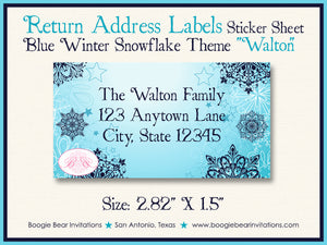 Snowflake Winter Party Invitation Christmas Star Blue Ombre Snow Navy Boogie Bear Invitations Walton Theme Theme Paperless Printable Printed