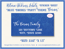 Load image into Gallery viewer, Blue Swirls Christmas Party Invitation Winter Holiday Boogie Bear Invitations Barnes Theme Theme Paperless Printable Printed