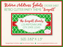 Load image into Gallery viewer, Retro Holiday Christmas Party Invitation Glitter Red Green Cheer Winter Boogie Bear Invitations Singall Theme Paperless Printable Printed