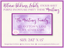 Load image into Gallery viewer, Christmas Purple Bokeh Party Invitation Winter Snowflake Holiday Ombre Boogie Bear Invitations Martinez Theme Paperless Printable Printed