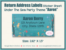 Load image into Gallery viewer, Under The Sea Party Invitation Birthday Fish Swimming Boogie Bear Invitations Aaron Theme Paperless Printable Printed