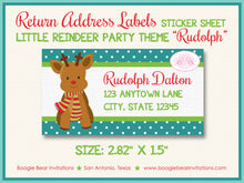 Load image into Gallery viewer, Christmas Reindeer Birthday Party Invitation Photo Santa Sleigh Boogie Bear Invitations Rudolph Theme Paperless Printable Printed