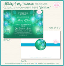 Load image into Gallery viewer, Christmas Winter Party Invitation Green Glowing Ornament Ombré Star Glow Boogie Bear Invitations Erickson Theme Paperless Printable Printed