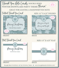 Load image into Gallery viewer, Winter Snowflake Party Thank You Cards Christmas Holiday Boogie Bear Invitations Rivera Theme Printed