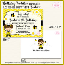 Load image into Gallery viewer, Busy Bee Girl Birthday Party Invitation Little Boogie Bear Invitations Beatrice Theme Paperless Printable Printed