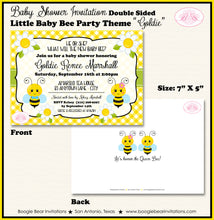 Load image into Gallery viewer, Bee Baby Shower Reveal Party Invitation Little Boy Girl Boogie Bear Invitations Goldie Theme Paperless Printable Printed