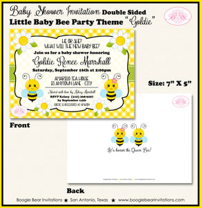 Bee Baby Shower Reveal Party Invitation Little Boy Girl Boogie Bear Invitations Goldie Theme Paperless Printable Printed