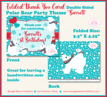 Load image into Gallery viewer, Polar Bear Party Thank You Cards Birthday Winter Christmas Boogie Bear Invitations Barrett Theme Printed