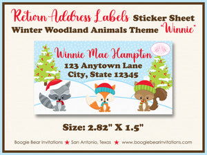 Woodland Animals Birthday Party Invitation Christmas Winter Boogie Bear Invitations Winnie Theme Paperless Printable Printed