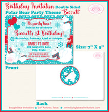 Load image into Gallery viewer, Polar Bear Birthday Party Invitation Winter Christmas Boogie Bear Invitations Barrett Theme Paperless Printable Printed