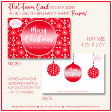 Load image into Gallery viewer, Retro Christmas Red Party Favor Card Tent Appetizer Place Food Tag Winter Holiday Dazzle Star Ornament Boogie Bear Invitations Parsons Theme