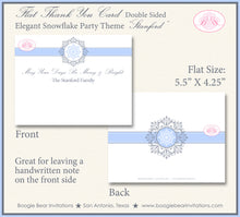 Load image into Gallery viewer, Snowflake Christmas Party Thank You Cards Flat Folded Note Elegant Winter Grey Blue White 1Boogie Bear Invitations Stanford Theme Printed