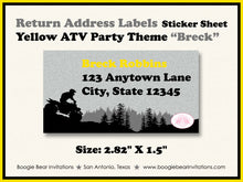 Load image into Gallery viewer, Yellow ATV Birthday Party Invitation Quad 4 Wheeler Boogie Bear Invitations Breck Theme Printed
