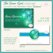 Load image into Gallery viewer, Green Glowing Star Ornament Party Favor Card Tent Appetizer Place Food Christmas Winter Ombré Formal Boogie Bear Invitations Erickson Theme