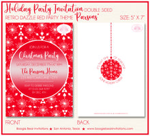 Load image into Gallery viewer, Retro Red Winter Holiday Party Invitation Ornament Dazzle Star Christmas Boogie Bear Invitations Parsons Theme Paperless Printable Printed