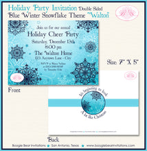 Load image into Gallery viewer, Snowflake Winter Party Invitation Christmas Star Blue Ombre Snow Navy Boogie Bear Invitations Walton Theme Theme Paperless Printable Printed