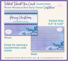 Load image into Gallery viewer, Winter Christmas Party Thank You Cards Flat Folded Note Bird Woodland Animals Holiday Boogie Bear Invitations Castillion Theme Printed