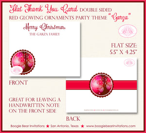 Winter Holiday Christmas Thank You Cards Red Glowing Ornament Boogie Bear Invitations Garza Theme Printed