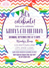 Load image into Gallery viewer, Rainbow Birthday Party Invitation Painting Boogie Bear Invitations Wendy Theme Paperless Printable Printed